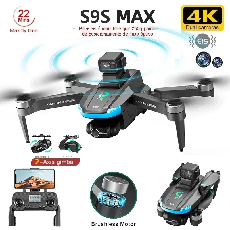 Novo s9s max mini drone 4k 2 e - Diy Drone Electronics avaliação e preço