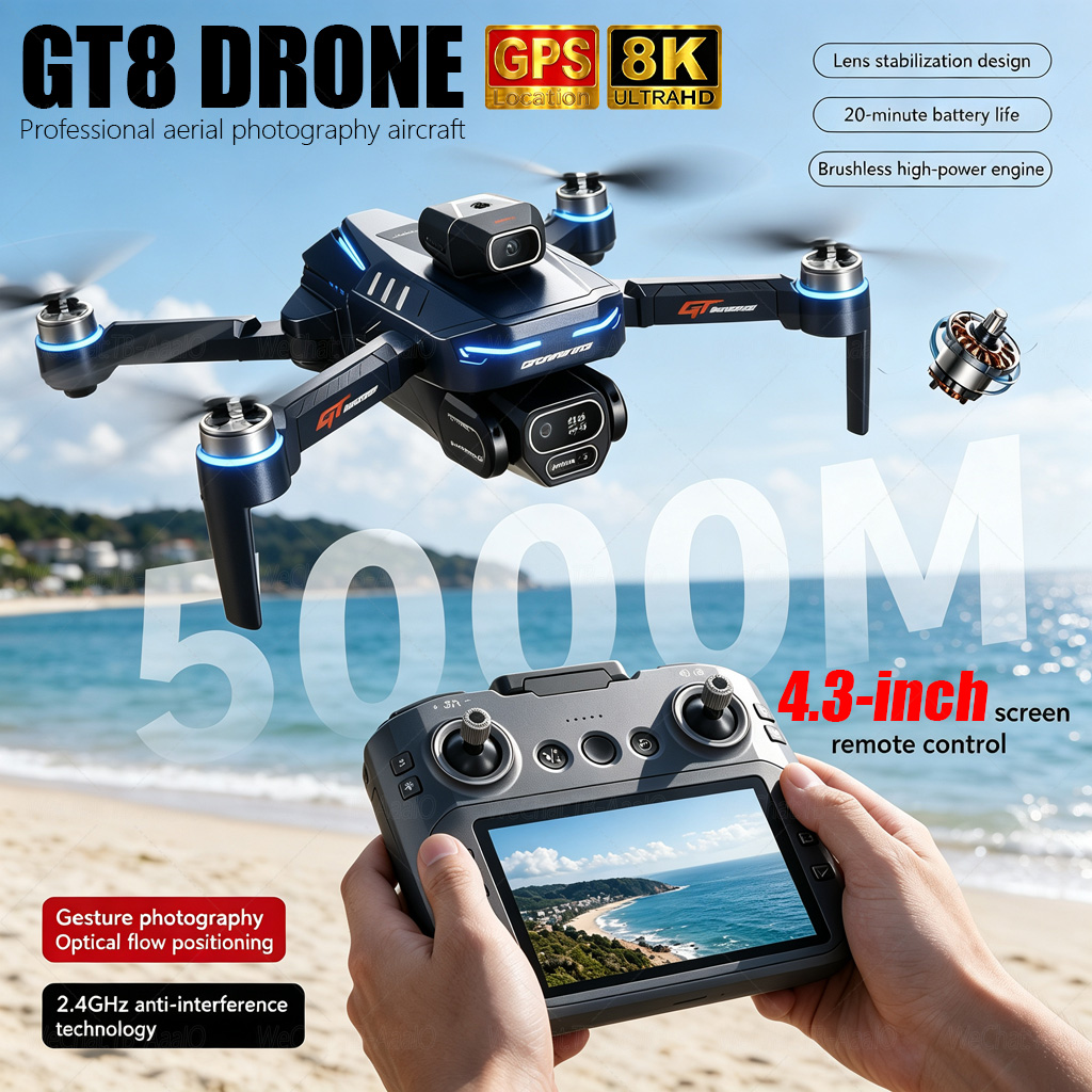 NOVO Drone GT8 HD RC 4K Profis - Diy Drone Electronics avaliação e preço